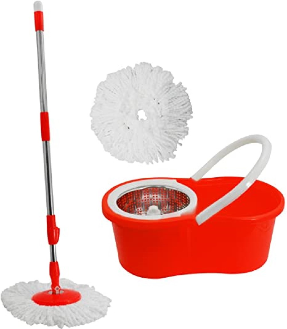 Foto 2 pulgar | Redzone Trapeador Exprimidor Automático Spin Mop Con Cubeta Giratorio 360 Con Un Mop De Repuesto color Rojo