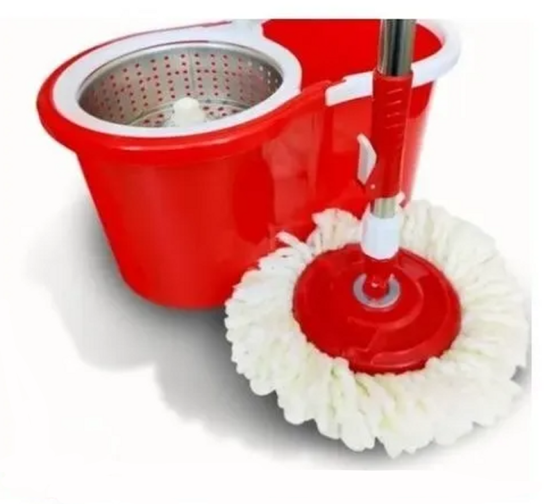 Foto 3 pulgar | Redzone Trapeador Exprimidor Automático Spin Mop Con Cubeta Giratorio 360 Con Un Mop De Repuesto color Rojo