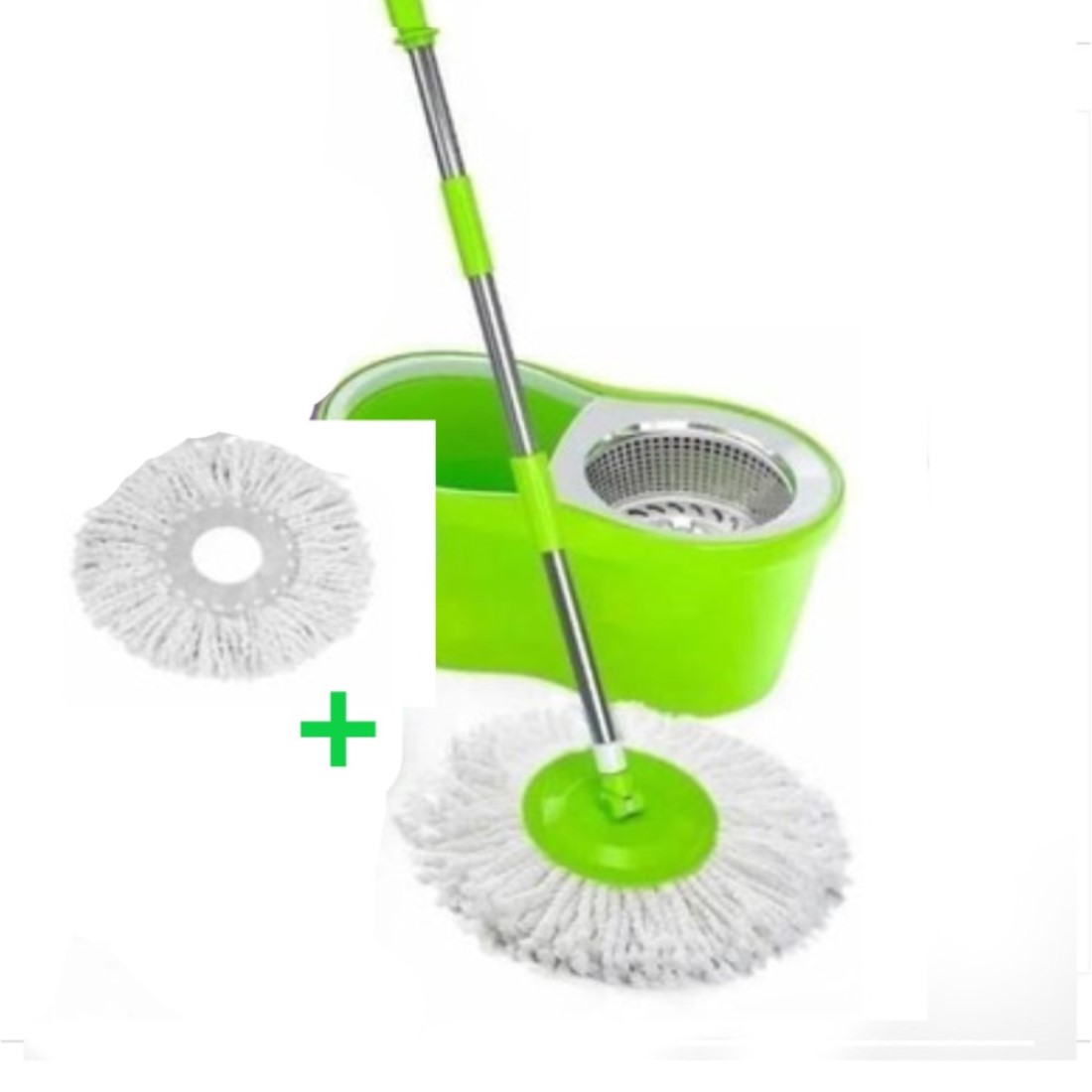 Foto 1 | Redzone Trapeador Exprimidor Automático Spin Mop Con Cubeta Giratorio 360 Con Un Mop De Repuesto color Verde