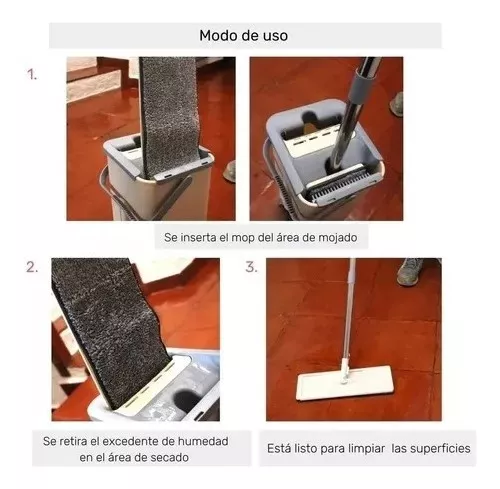 Foto 6 pulgar | Trapeador Exprimidor De Microfibra Para Limpieza Del Hogar
