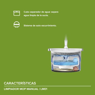 Foto 4 | Trapeador con Escurridor Avera LM01 color Blanco con Accesorios