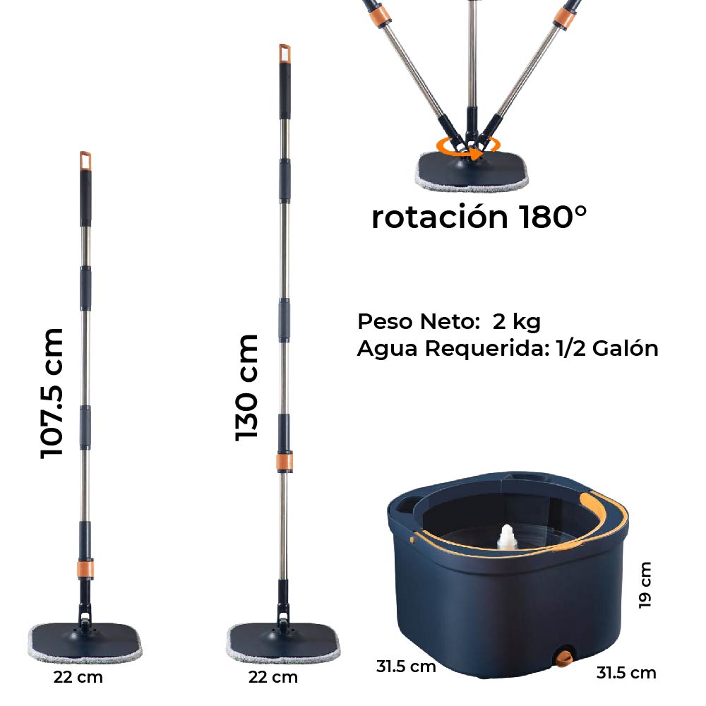 Foto 2 | Cubeta Giratoria CHIC FANTASY con Trapeador con Mopas Lavables Incluidas
