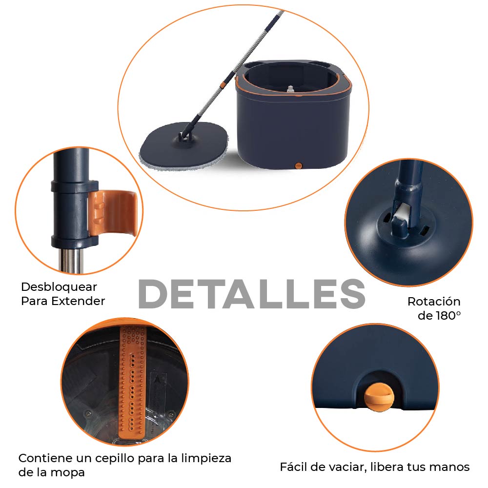 Foto 5 pulgar | Cubeta Giratoria CHIC FANTASY con Trapeador con Mopas Lavables Incluidas