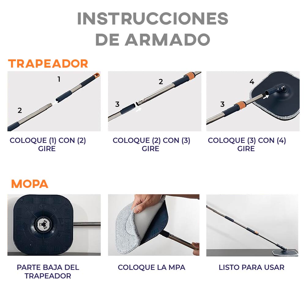 Foto 9 pulgar | Cubeta Giratoria CHIC FANTASY con Trapeador con Mopas Lavables Incluidas