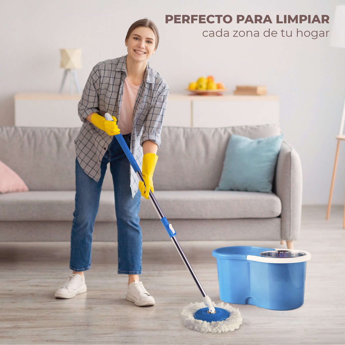 Foto 5 | Trapeador Giratorio Spin Mop 360° Azul