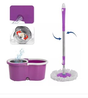 Foto 2 | Trapeador Giratorio Wünd Morado con Cubeta