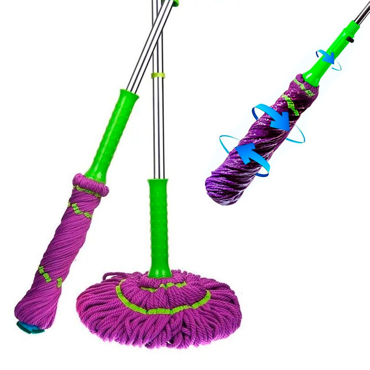 Trapeador Mágico Auto Exprimible con Mop de Microfibra Giratorio $210