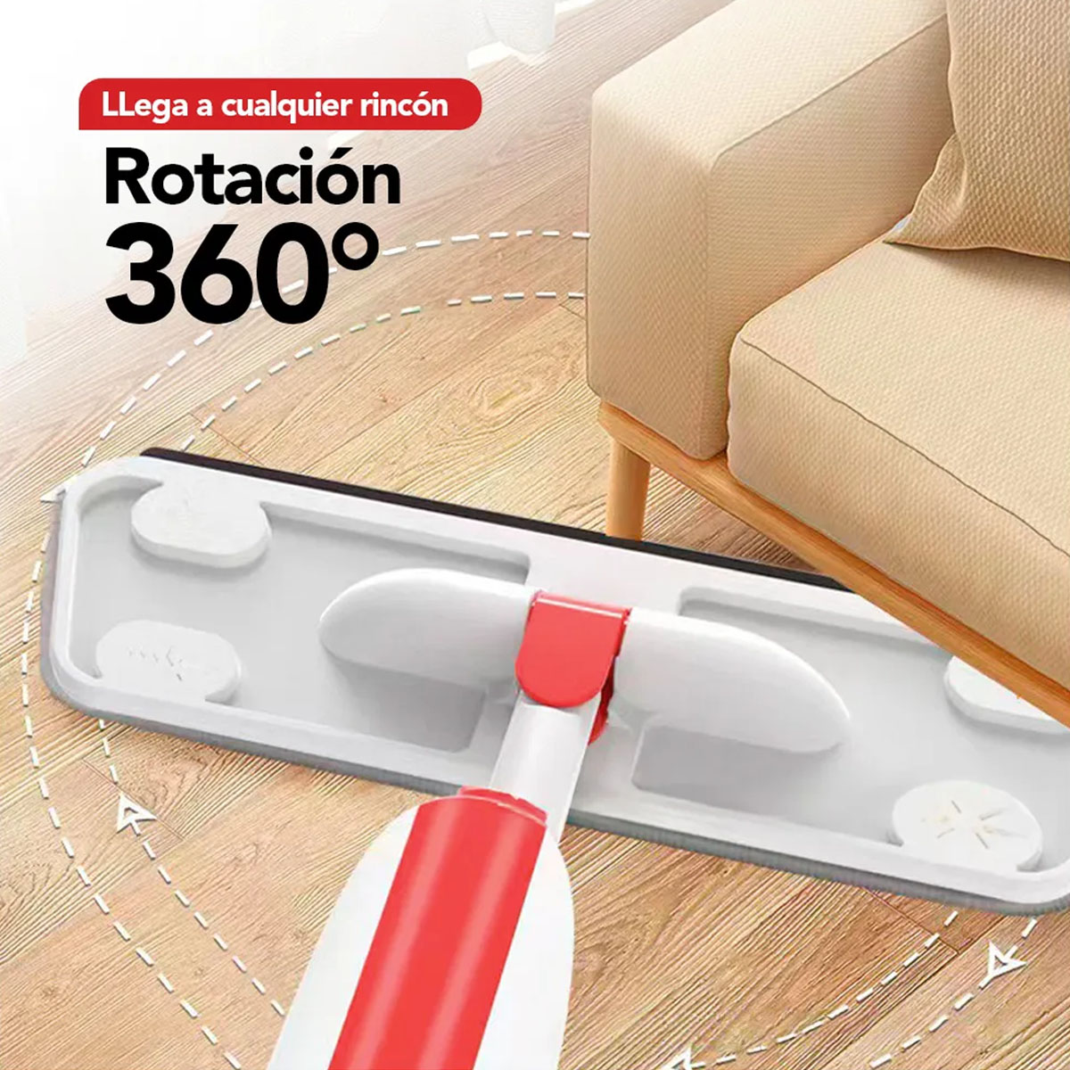 Foto 4 pulgar | Trapeador Giratorio 360° Kimhi Spray Mop Con Rociador De Agua Y Mopa De Microfibra