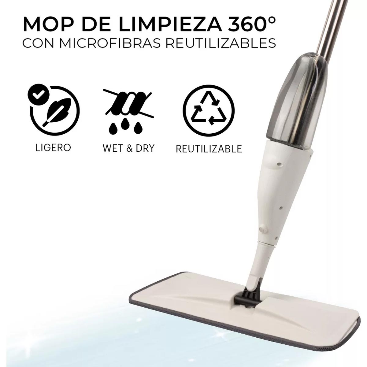 Foto 3 pulgar | Trapeador Microfibra con Atomizador Kimhi Giratorio 360