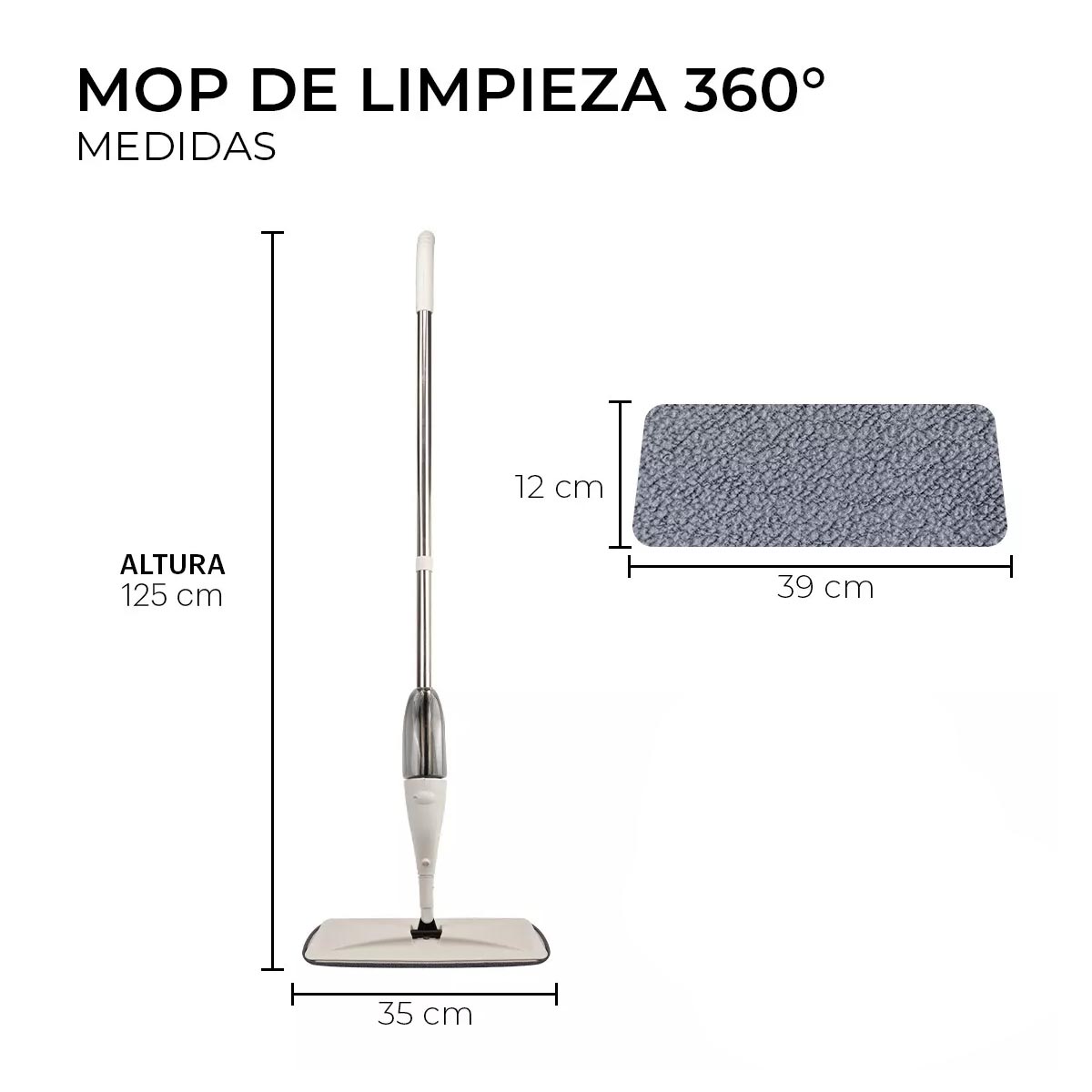 Foto 7 pulgar | Trapeador Microfibra con Atomizador Kimhi Giratorio 360