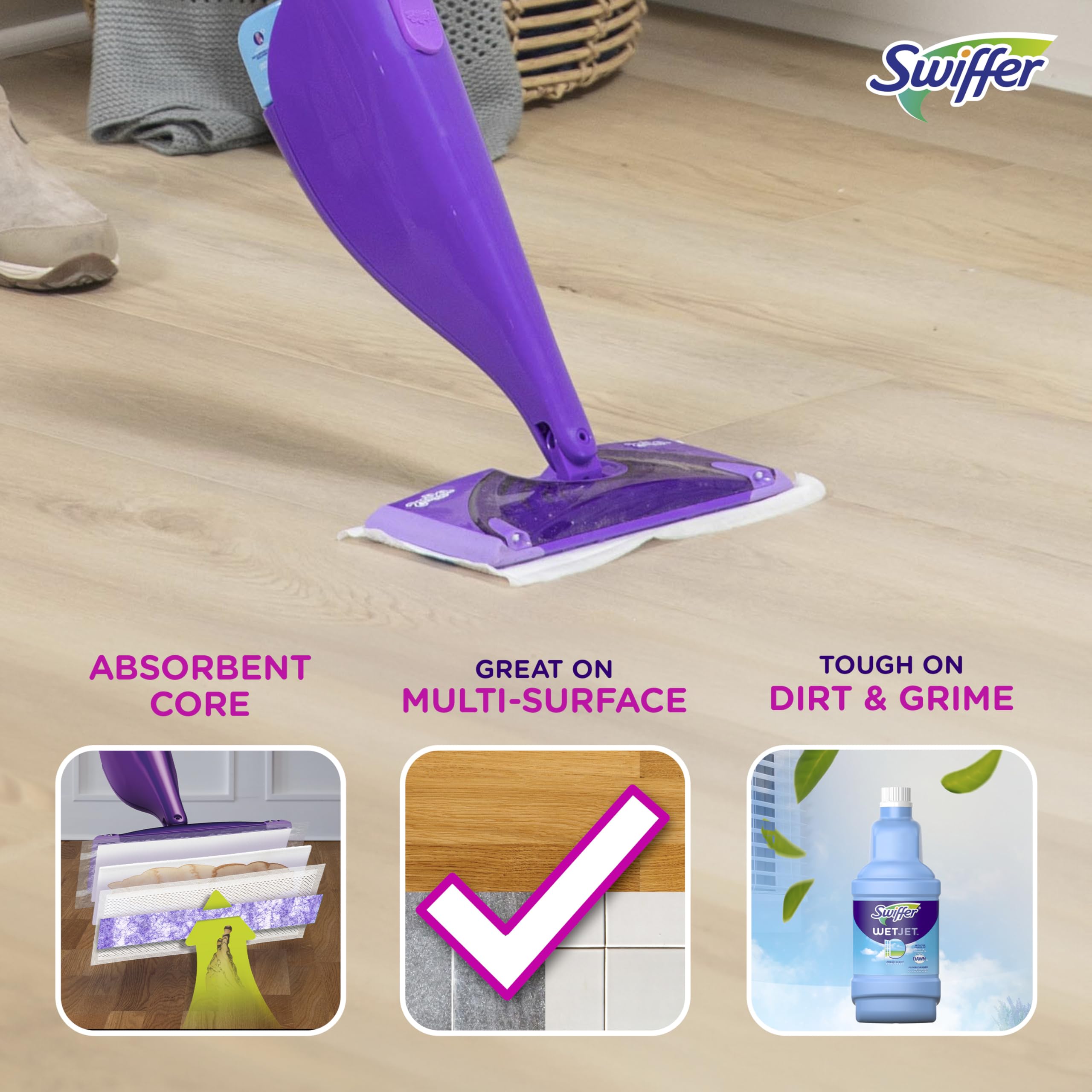 Foto 3 pulgar | Limpiador de Pisos de Madera Dura Mop Pad Refill Swiffer Wetjet X24 - Venta Internacional