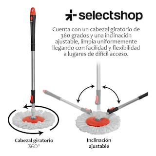 Foto 2 | Trapeador Giratorio Con Cubeta Microfibra Eo Safe Imports Esi-19435 Color Negro