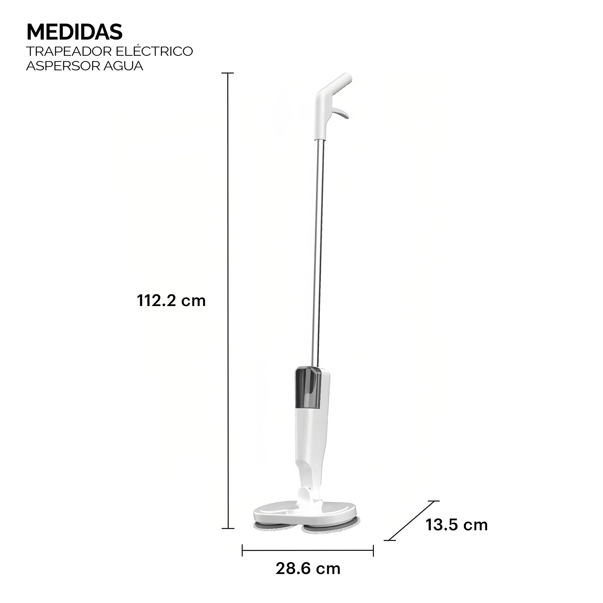 Foto 9 pulgar | Trapeador Eléctrico Aspersor Agua Limpieza Total Lo Necesito