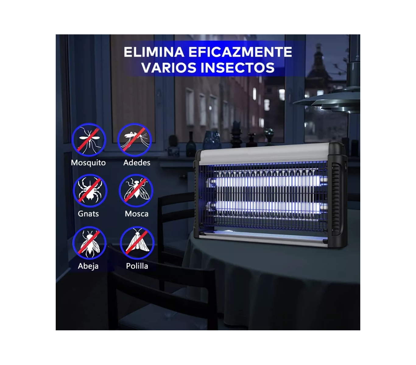 Foto 3 pulgar | Lámpara Mata Mosquitos Eléctrico Matamoscas 20w  Esi-6015 Negro