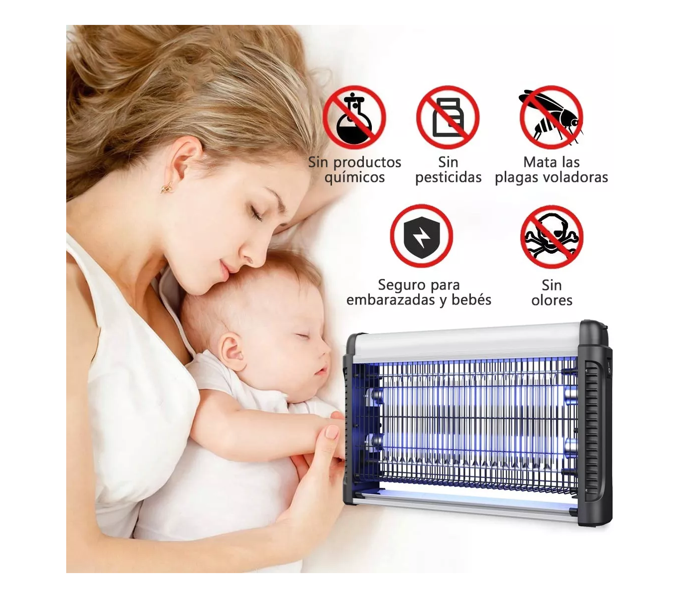 Foto 4 pulgar | Lámpara Mata Mosquitos Eléctrico Matamoscas 20w  Esi-6015 Negro