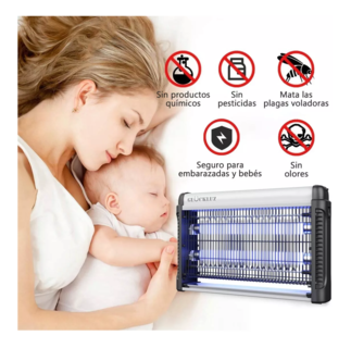 Foto 2 | Lámpara Mata Mosquitos Eléctrico Matamoscas 20w, Negro