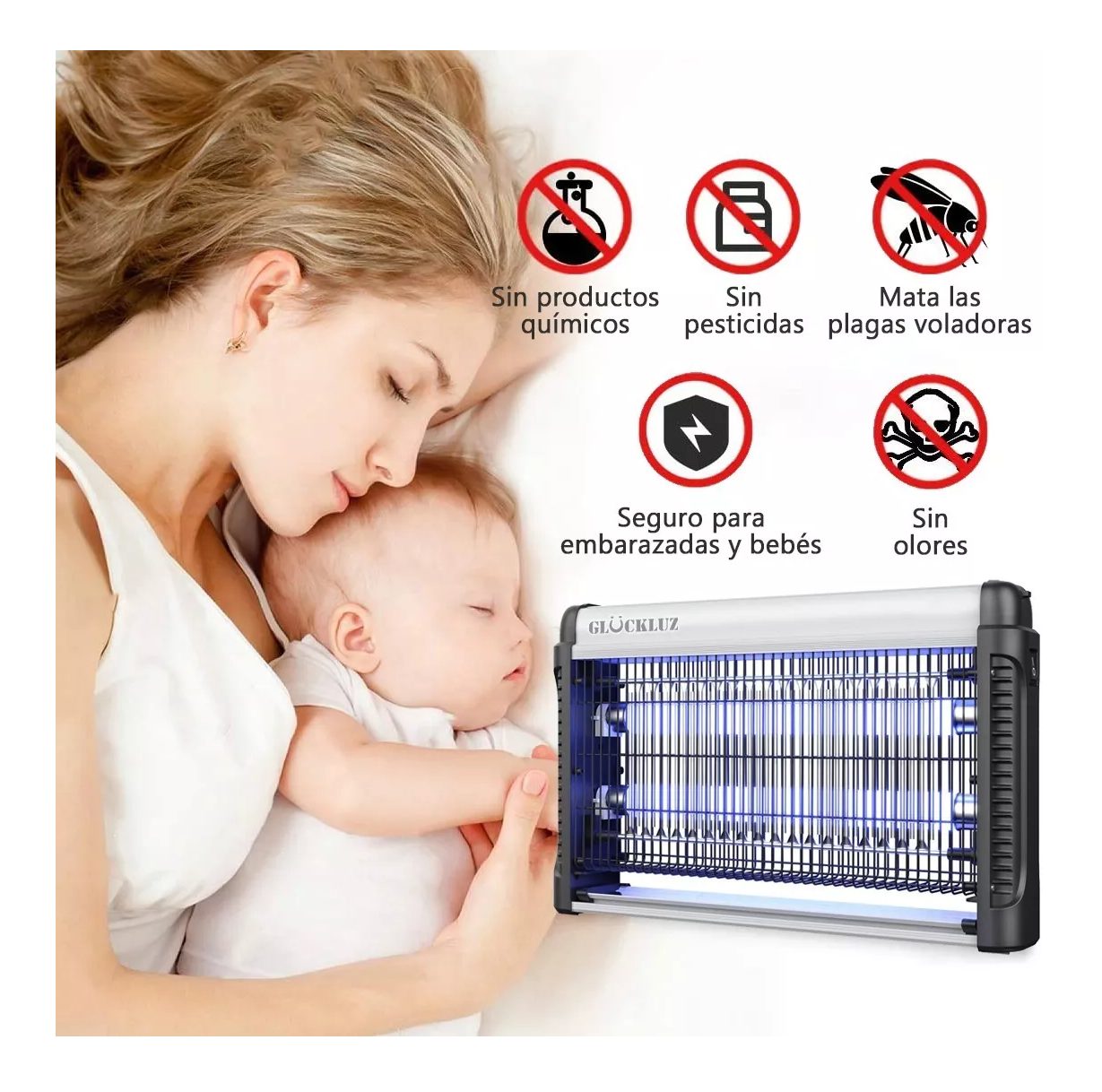 Foto 3 pulgar | Lámpara Mata Mosquitos Eléctrico Matamoscas 20w, Negro