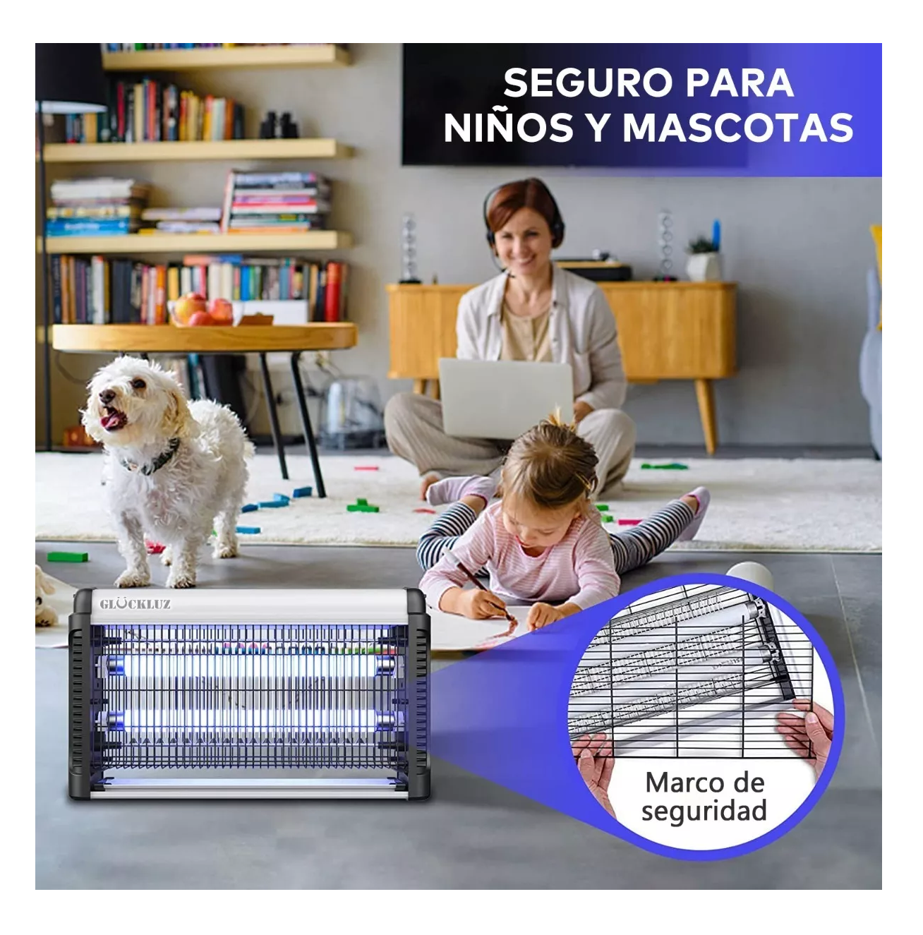 Foto 4 pulgar | Lámpara Mata Mosquitos Eléctrico Matamoscas 20w, Negro
