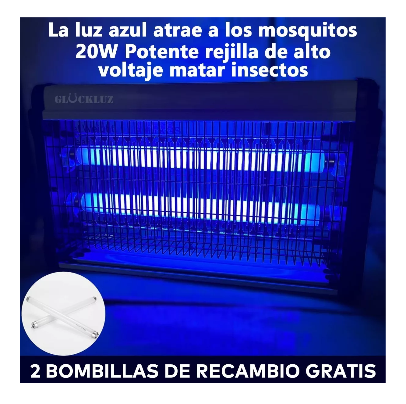 Foto 5 pulgar | Lámpara Mata Mosquitos Eléctrico Matamoscas 20w, Negro