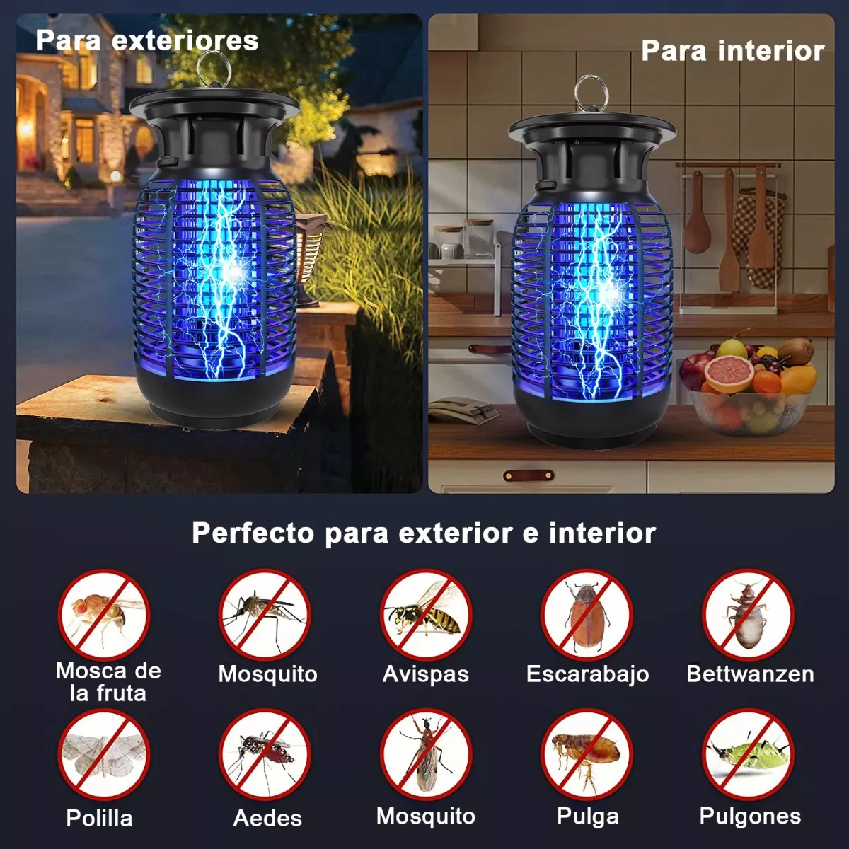 Foto 3 pulgar | Lámpara Mata Mosquitos Eléctrica Luz Uv Mosquito 18w  Eo Safe Imports Esi-14099 Negro