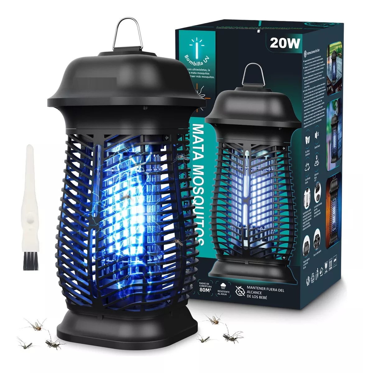 Lámpara Antimosquitos Insectos 20w  Eo Safe Imports Esi-14103 Negro $1,129