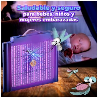 Foto 4 | Lámpara Eléctrica Mata Mosquitos Con Luz Ultravioleta Y Resistencias Electrificadas Color Azul
