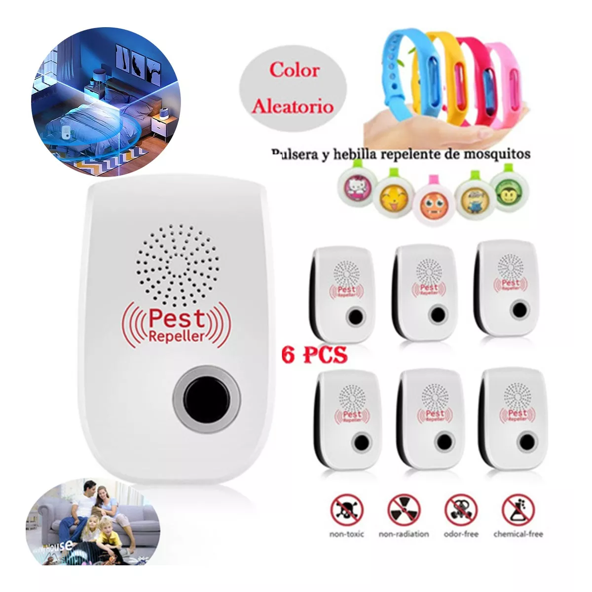 Foto 3 pulgar | Repelentes Electrónicos Ultrasónicos Para Plagas 6 Pcs Eo Safe Imports Esi-14719 Blanco
