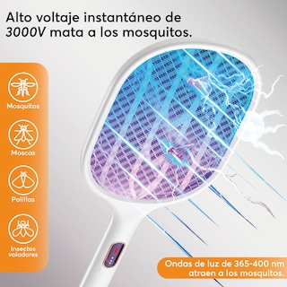 Foto 5 | Archy Raqueta Mosquitos Electrica Base Recargable 3000 V Mata Moscos Repelente Insectos Electrico Mata Moscas