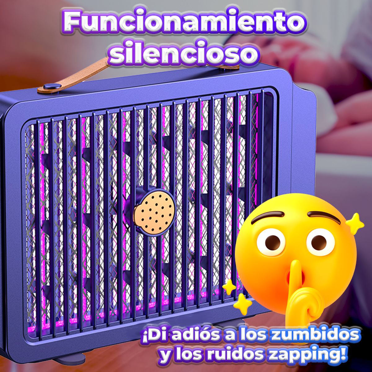 Foto 9 pulgar | Lampara Eléctrica Recargable Mata Mosquitos Con Luz Ultravioleta Y Resistencias Electrificadas