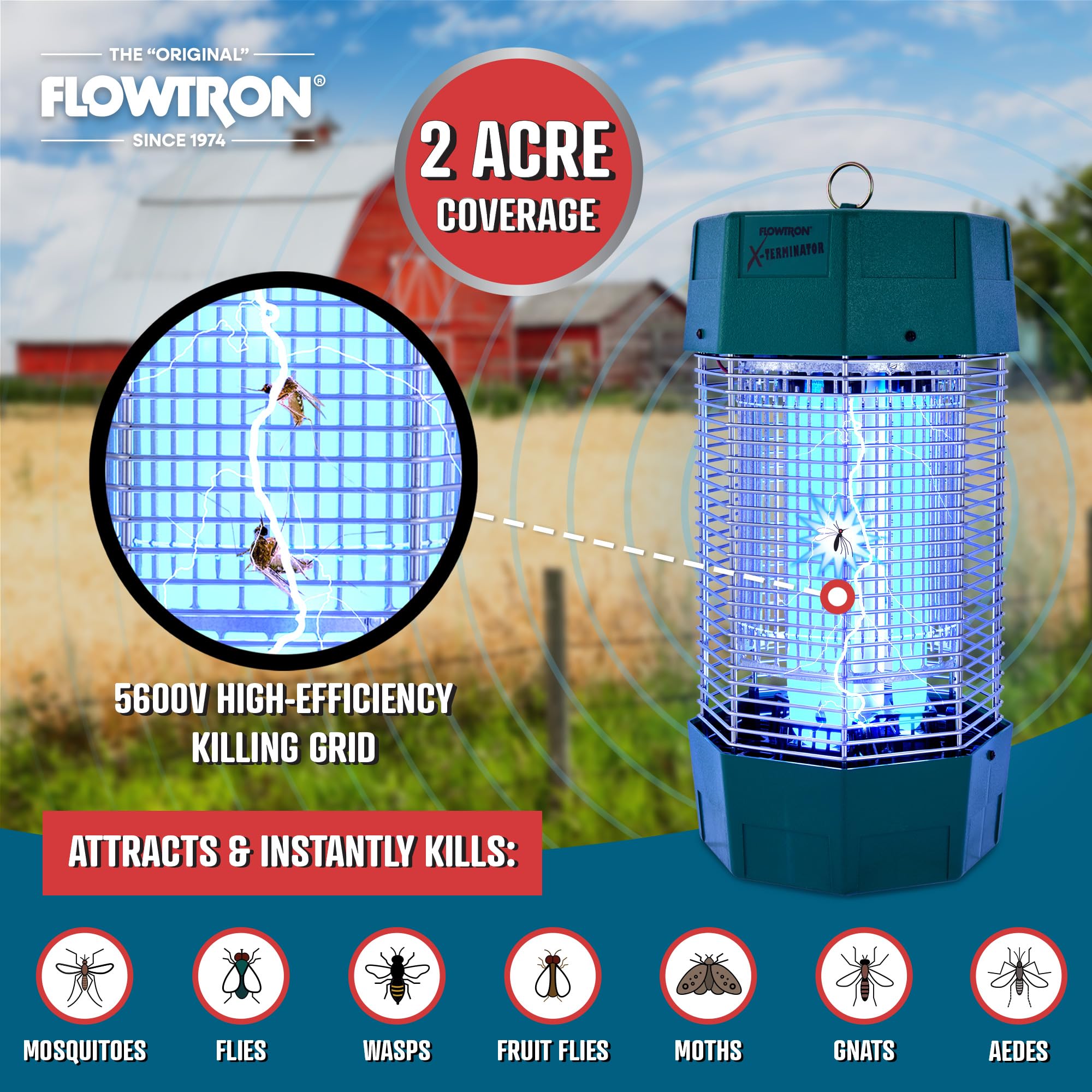 Foto 6 pulgar | Luz Uv Bug Zapper Flowtron De 120 W, 2 Acres, Control Exterior - Venta Internacional.