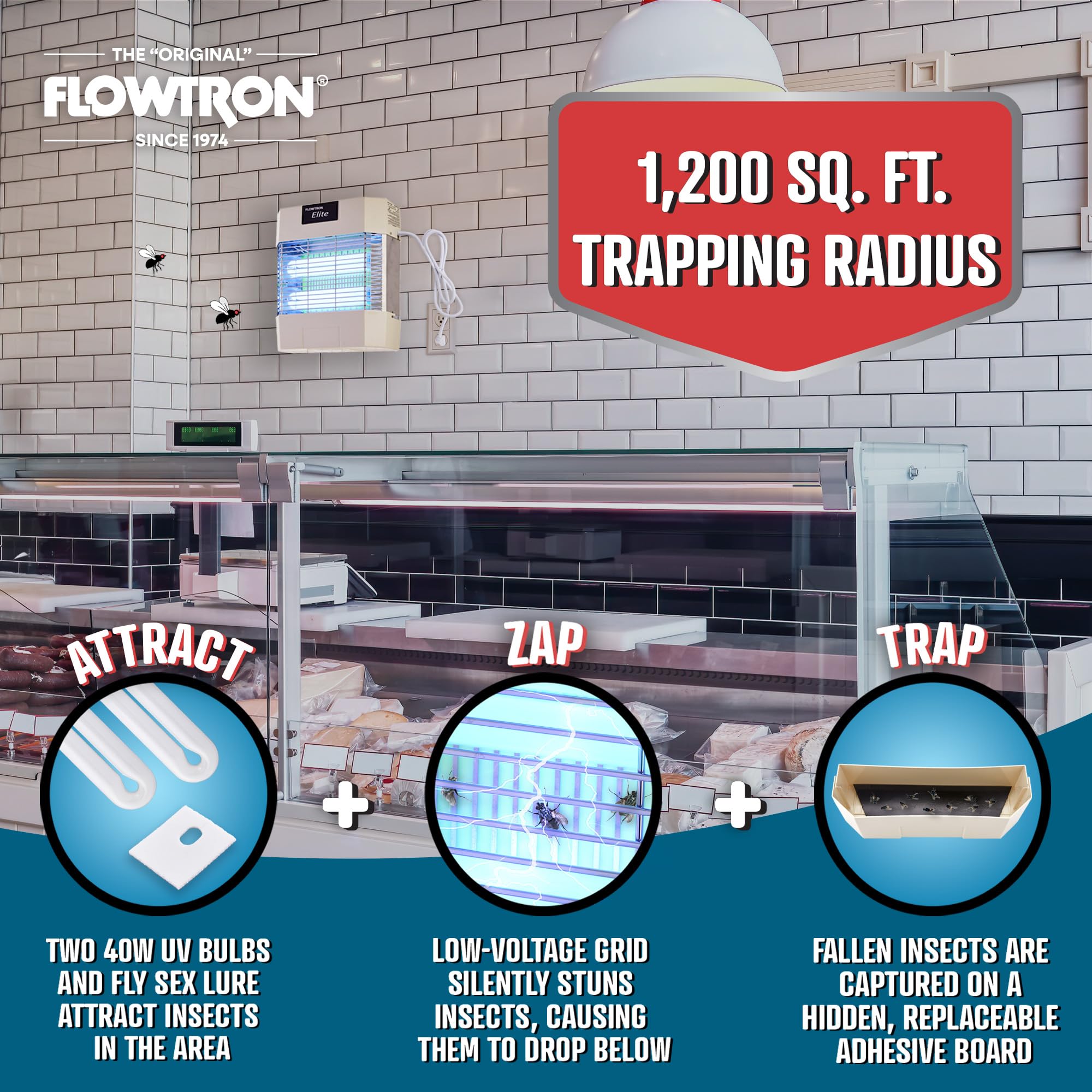 Foto 6 pulgar | Matamoscas Flowtron, Eliminador Eléctrico De Insectos Para Interiores, 80 W, Luz Uv - Venta Internacional.