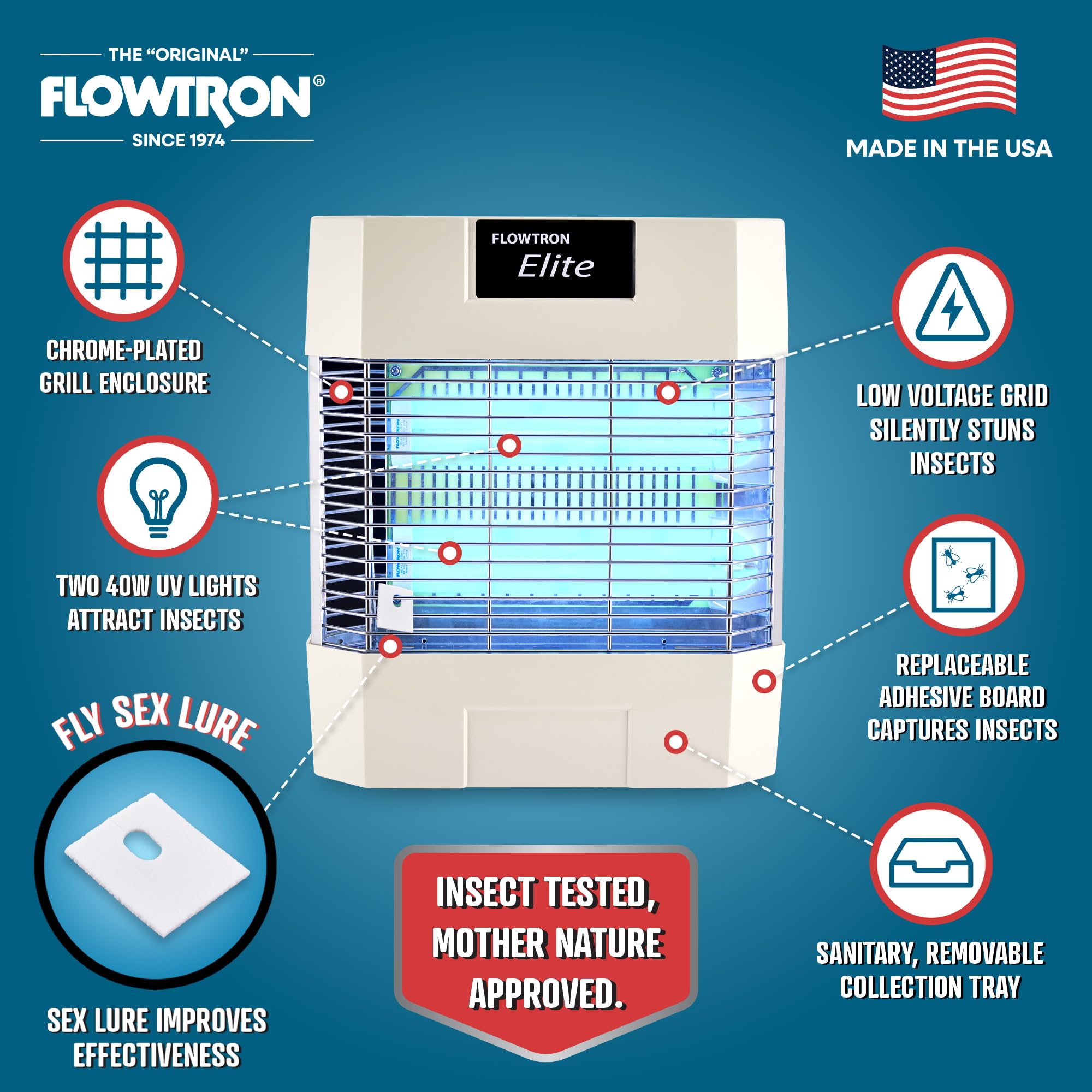 Foto 7 pulgar | Matamoscas Flowtron, Eliminador Eléctrico De Insectos Para Interiores, 80 W, Luz Uv - Venta Internacional.