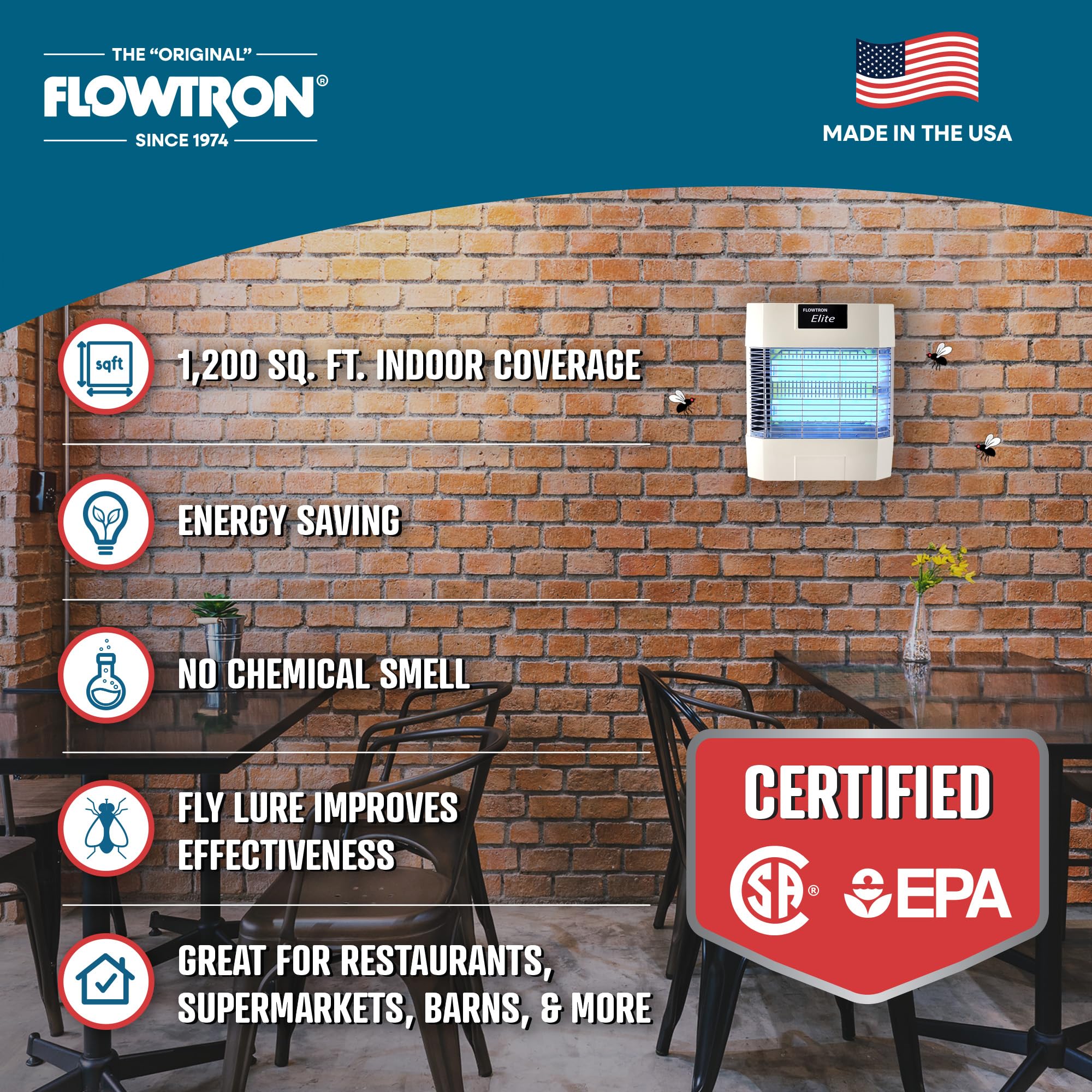 Foto 8 pulgar | Matamoscas Flowtron, Eliminador Eléctrico De Insectos Para Interiores, 80 W, Luz Uv - Venta Internacional.