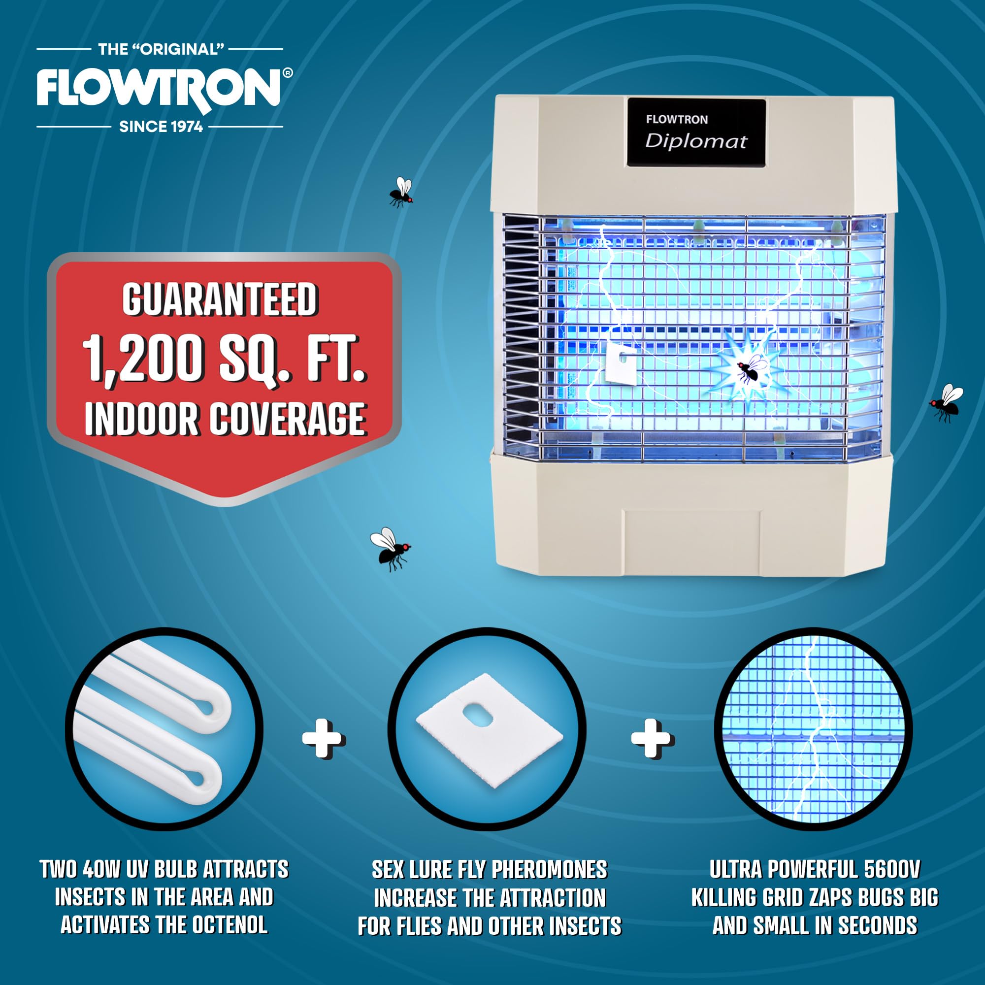 Foto 4 pulgar | Luz Uv Eléctrica Para Interiores Bug Zapper Flowtron De 80 W, 120 M² - Venta Internacional.