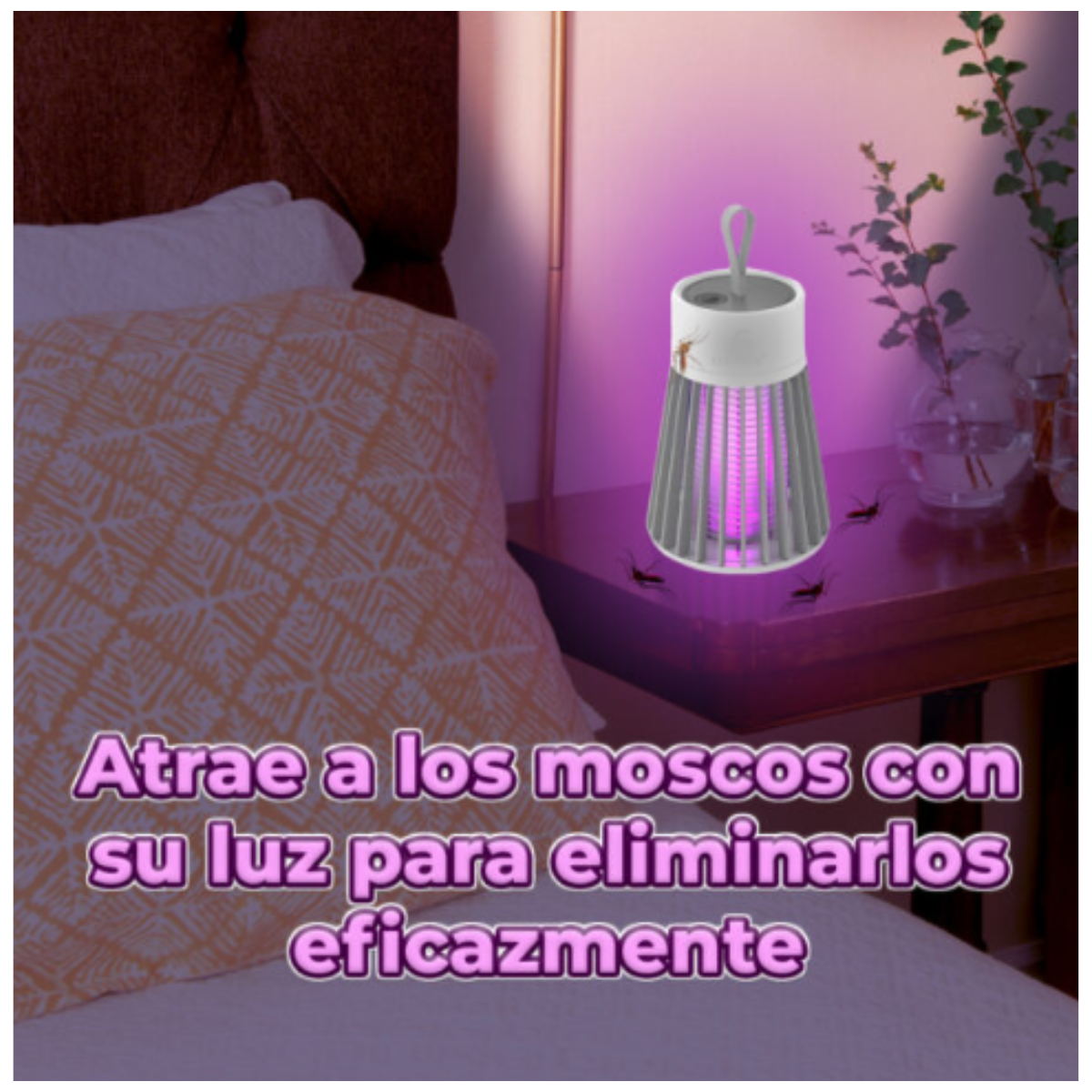Foto 3 | Lámpara Eléctrica Mata Mosquitos Con Luz Led Para Interior Y Exterior