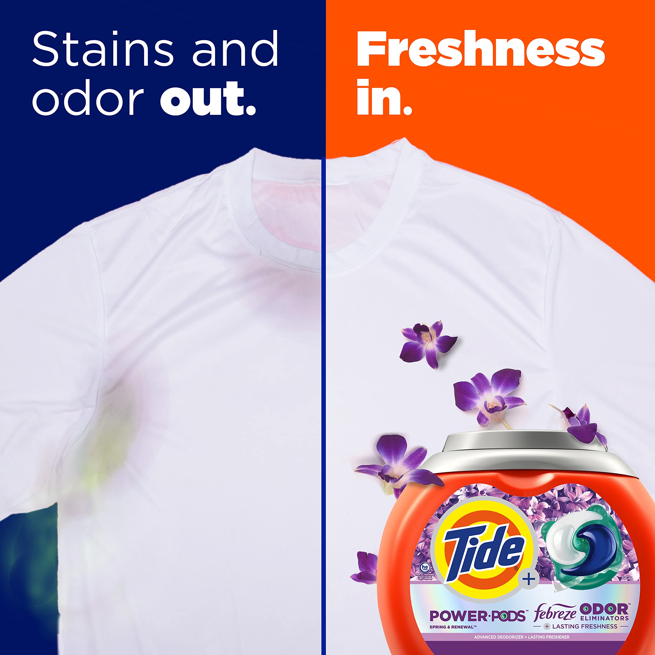 Foto 3 pulgar | Detergente Para Ropa Pacs Tide Power Pods, 45 Unidades, Aroma Primaveral - Venta Internacional.
