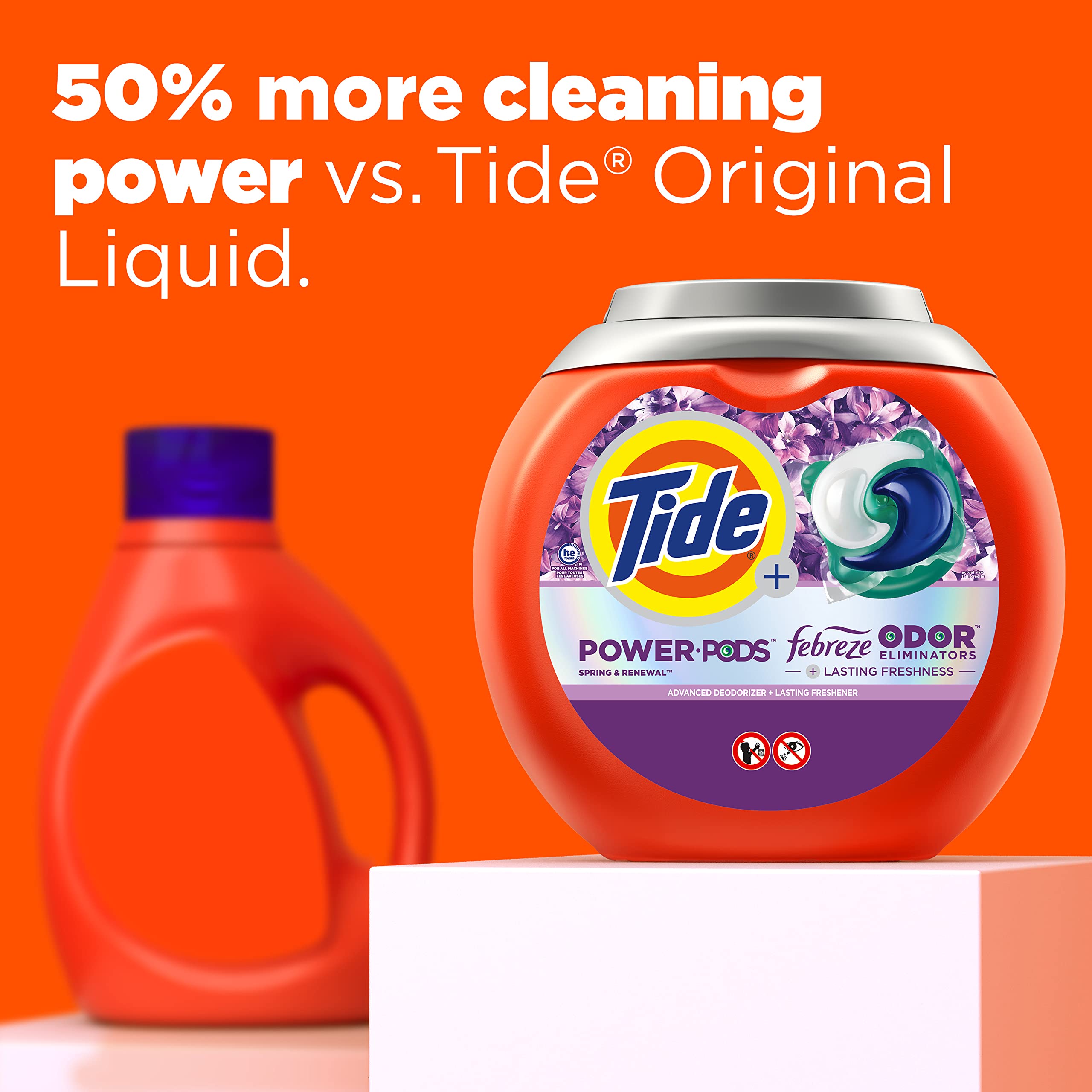 Foto 6 pulgar | Detergente Para Ropa Pacs Tide Power Pods, 45 Unidades, Aroma Primaveral - Venta Internacional.