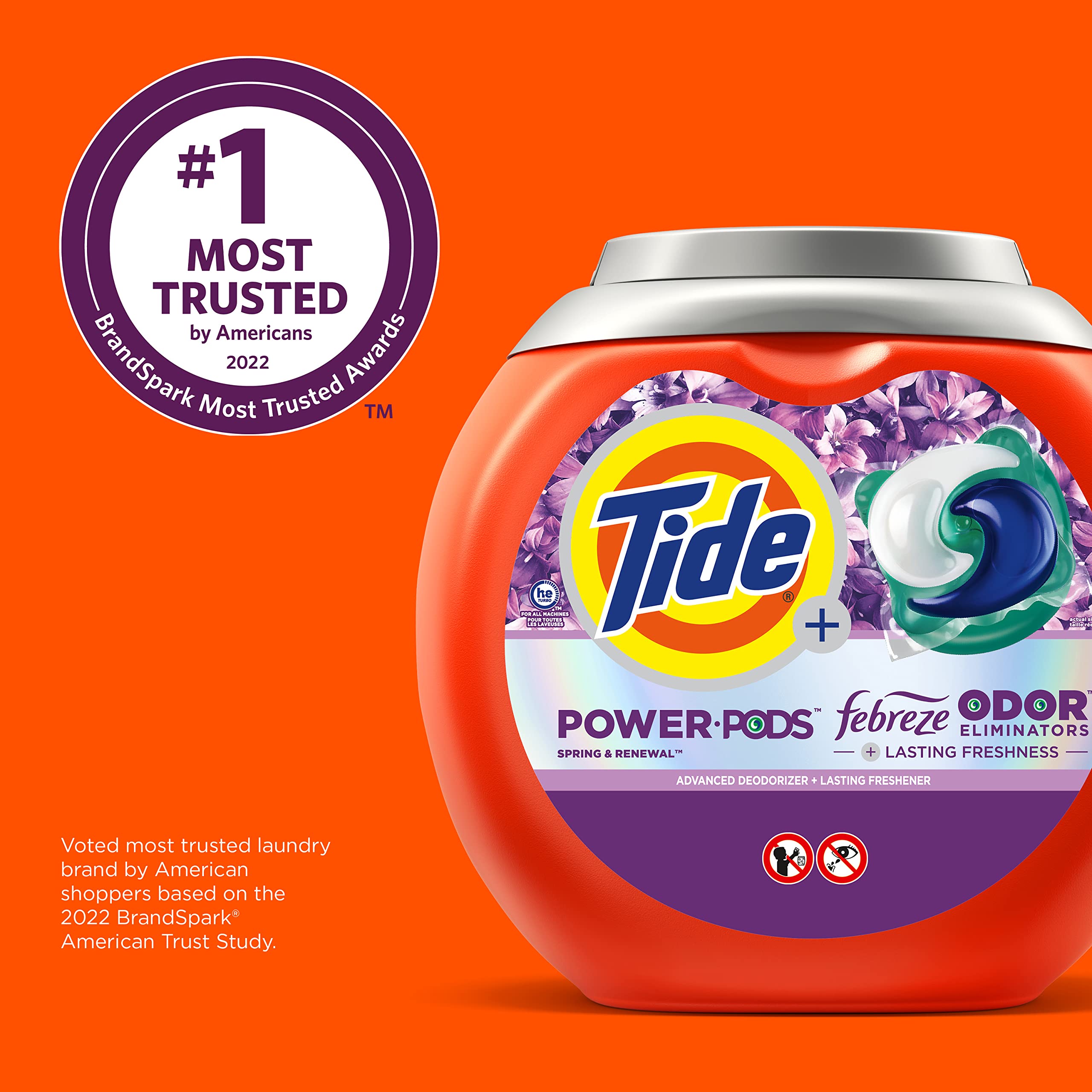 Foto 7 pulgar | Detergente Para Ropa Pacs Tide Power Pods, 45 Unidades, Aroma Primaveral - Venta Internacional.