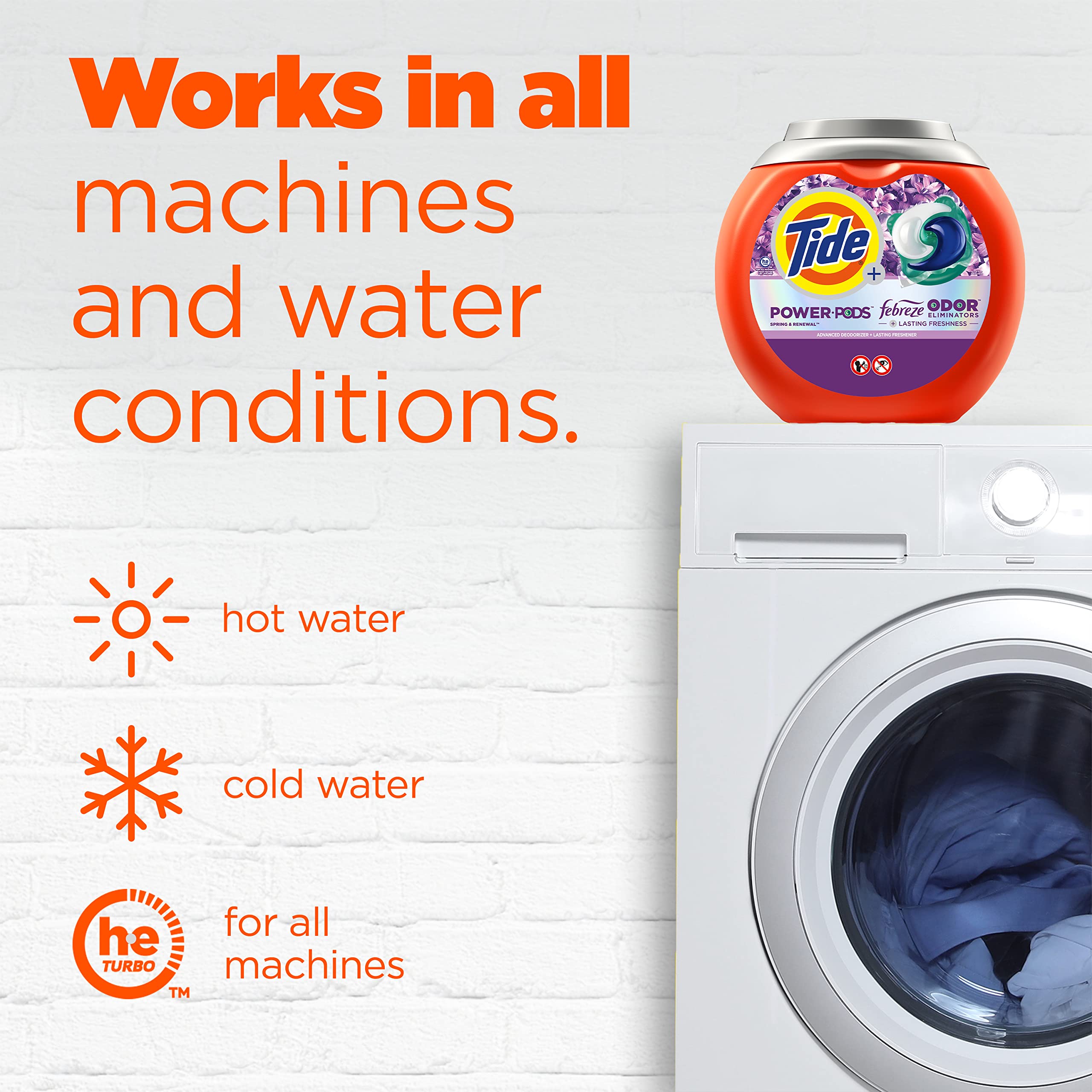 Foto 7 | Detergente Para Ropa Pacs Tide Power Pods, 45 Unidades, Aroma Primaveral - Venta Internacional.