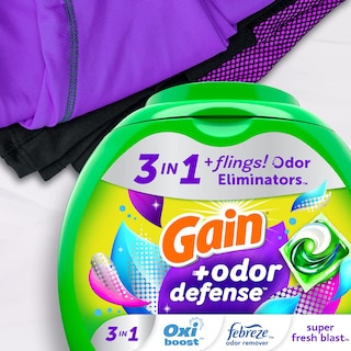 Foto 3 | Detergente Para Ropa Gain Flings Odor Defense, 60 Unidades - Venta Internacional.