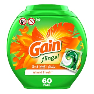 Foto 1 | ¡paquetes De Jabón Y Detergente Para Ropa Gain Flings! ¡el Island Fresh De 60 Quilates - Venta Internacional.