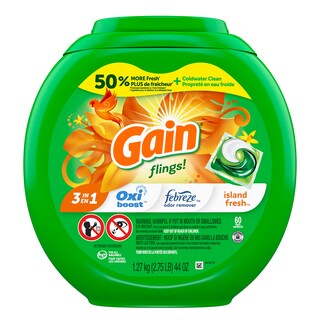 Foto 2 | ¡paquetes De Jabón Y Detergente Para Ropa Gain Flings! ¡el Island Fresh De 60 Quilates - Venta Internacional.