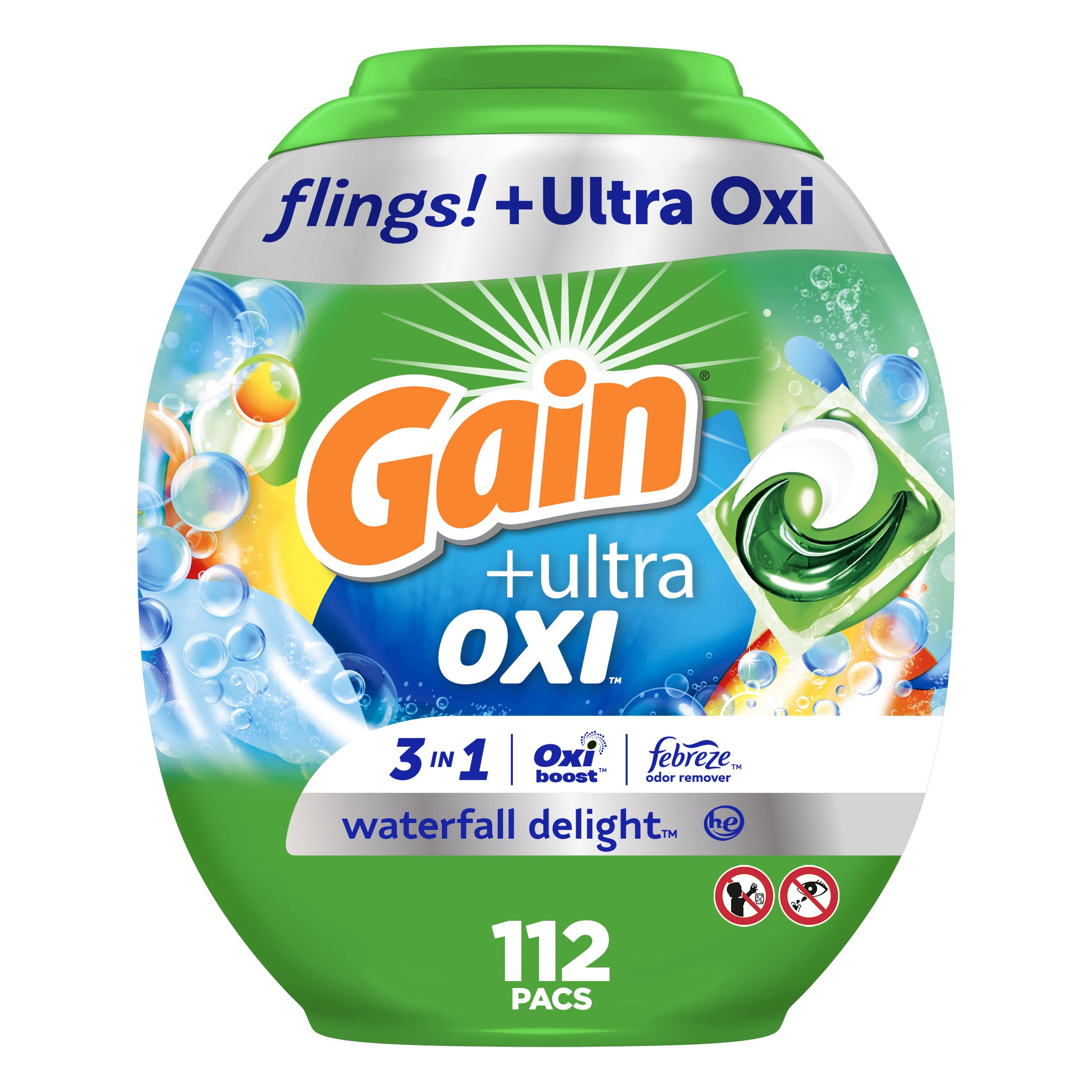 Foto 2 pulgar | Detergente Para Ropa Pacs Gain Flings Ultra Oxi 112 Unidades - Venta Internacional.
