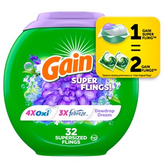 Foto 1 | Detergente Para Ropa Gain Super Size Flings, 32 Paquetes - Venta Internacional.