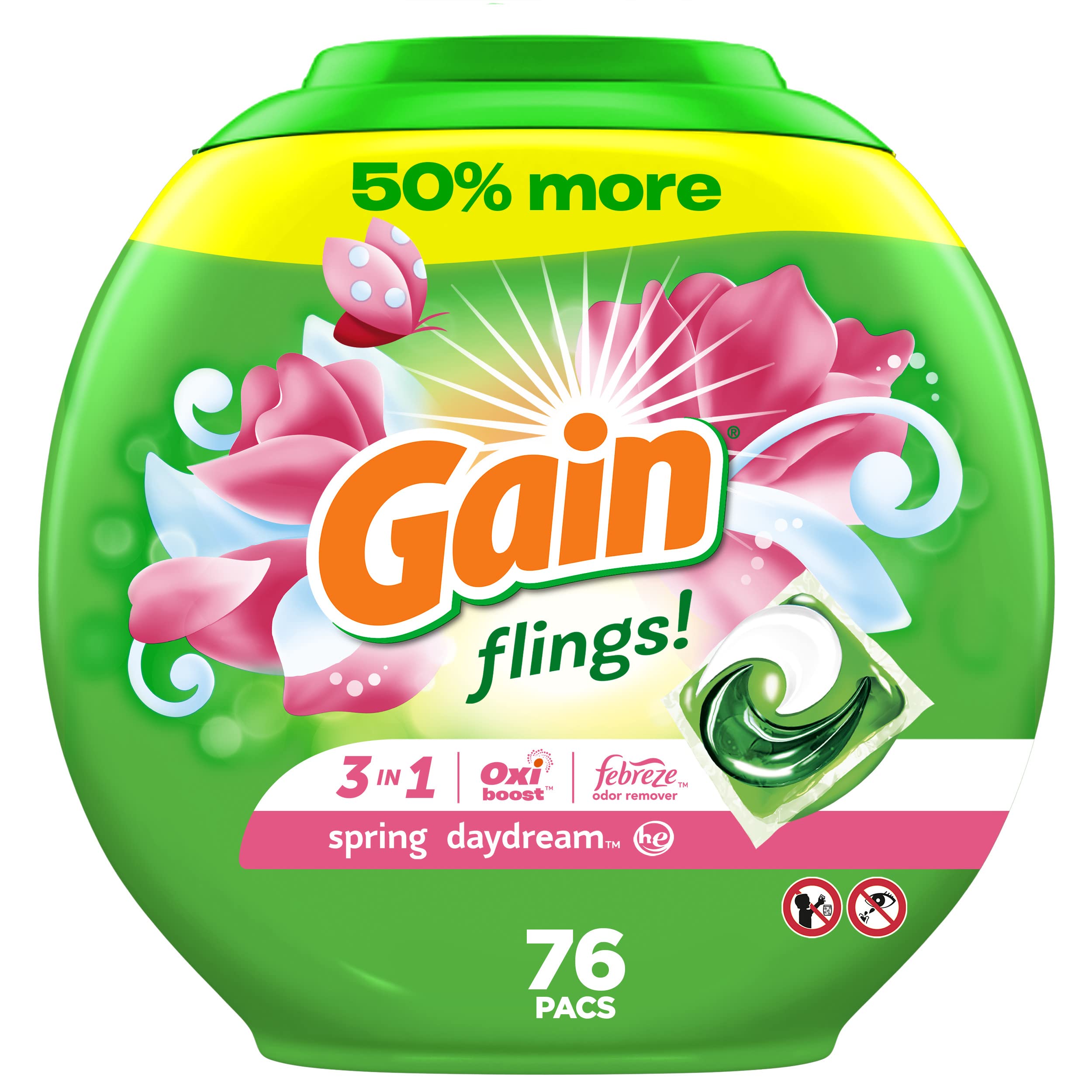 Detergente en Cápsulas para Ropa Gain de 76 Piezas-Venta Internacional $785