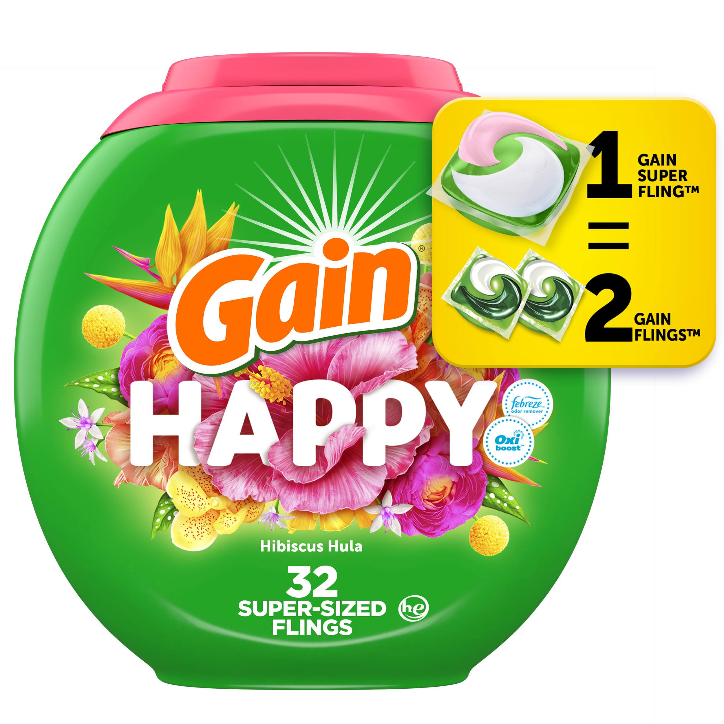 Foto 2 pulgar | Detergente para Ropa Gain Tamaño Grande 1 Frasco con 32 Piezas - Venta Internacional