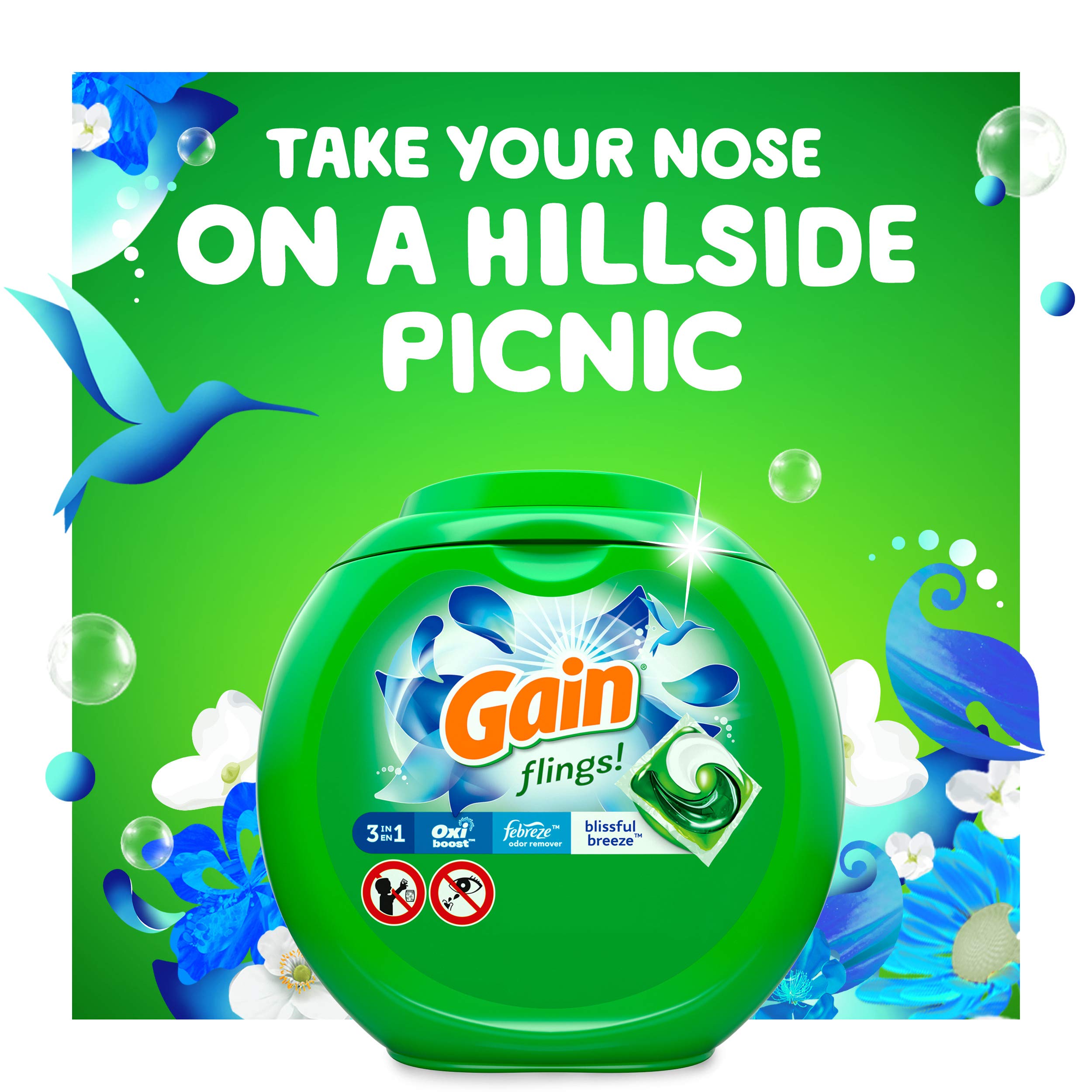 Foto 6 pulgar | Detergente Gain Flings! Blissful Breeze 81 Unidades - Venta Internacional