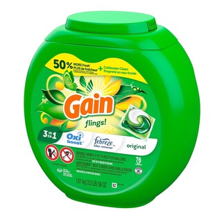 Foto 3 | Detergente Y Jabón Para Ropa Gain Flings Original, 76 Unidades - Venta Internacional.