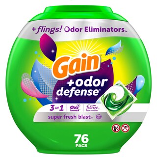 Foto 1 | Detergente Para Ropa Gain Flings Odor Defense, 76 Unidades - Venta Internacional.