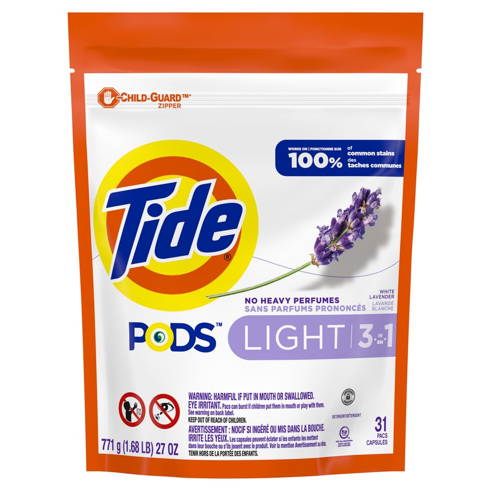 Detergente Para Ropa Tide Pods Light, 31 Paquetes, Aroma A Lavanda Blanca - Venta Internacional. $1,714